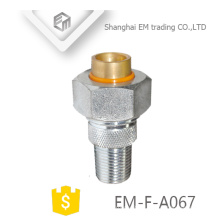 EM-F-A067 Brass Male Union Nickel Plated Russia Pipe Fitting With Nuts